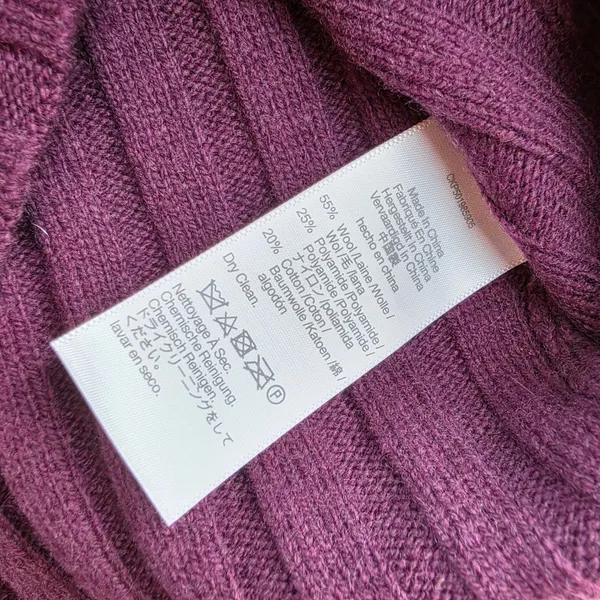 Madewell NWT Mockneck Ribbed Wool Blend‎ Cropped Sweater Plum Purple NM625 XS - Image 5