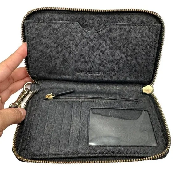 MICHAEL KORS Black Zip Around Wallet - Image 3