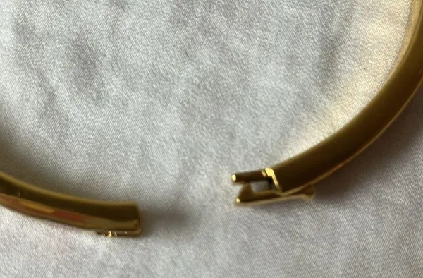 : Pink “Spot the Spade” Hinge/Clasp Bangle Bracelet- Gold tone - Image 8