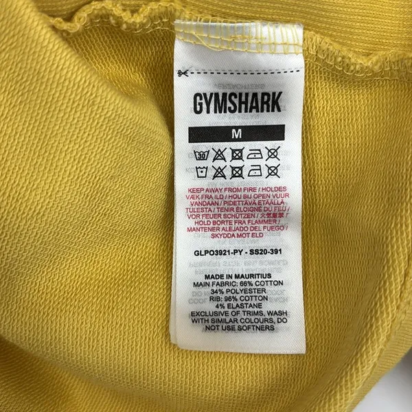 Gymshark Long Sleeve Crop Top Sweatshirt Mustard Yellow Women’s Size Medium - Image 4