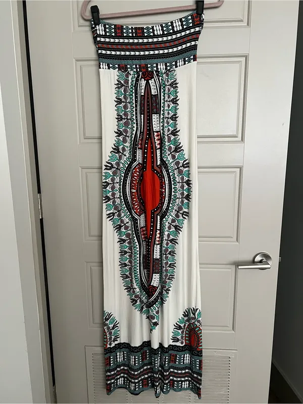 Angie strapless maxi dress S casual summer vacation - Image 2