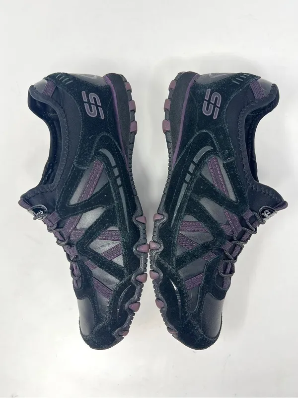 Skechers Bikers 22374 Black Purple Leather Sneakers Women’s 7.5 - Image 2
