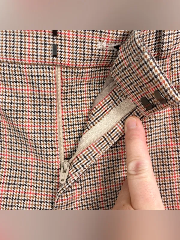 BANANA REPUBLIC Sloan Mid-Rise Skinny‎ Fit Ankle Pant, Camel Glen Plaid Check, 8 - Image 5