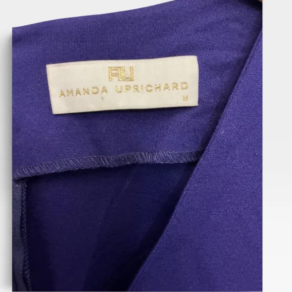 Amanda Uprichard Womens Purple Ponti V-Neck 3/4 Sleeve Sheath Mini Dress Medium - Image 4