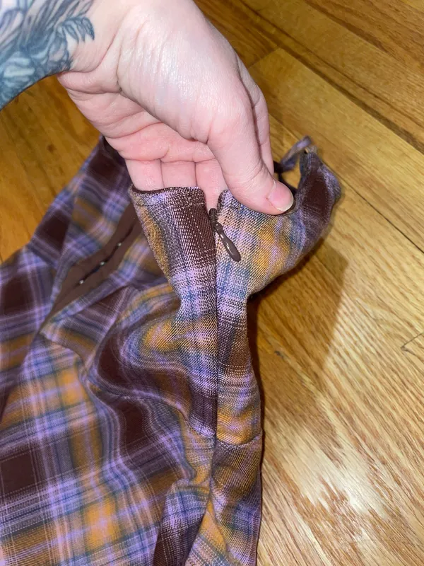 Urban Outfitters brown and purple plaid mini dress - Image 5