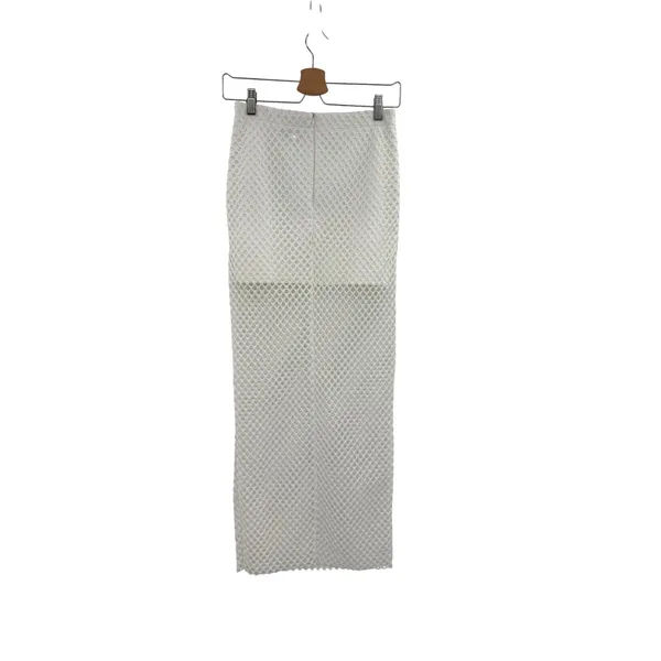 Sabo Skirt Nina Mesh Midi Skirt White‎ Sheer Overlay Bodycon Size XS - Image 4