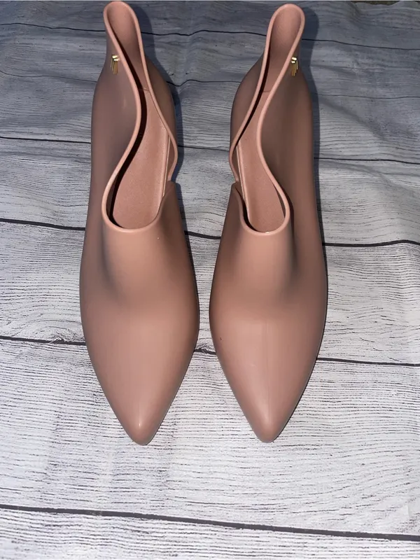 Melissa Drama Pointed Toe Stiletto Booties - Blush - Image 7