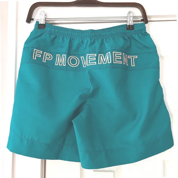Free People FP Movement The Way Home Shorts Teal Blue Smocked Waist Small NEW‎ - Image 2