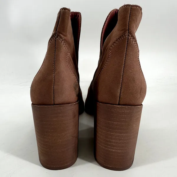 Steve Madden Chaya Pointed Toe Bootie Leather Chunky Block Heel Cutout Pink 8.5 - Image 5