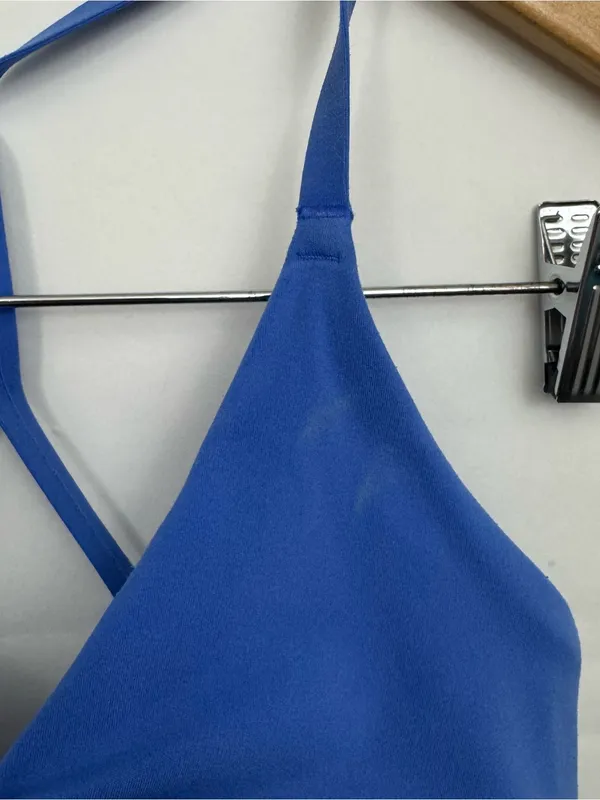 American Eagle OFFLINE By Aerie Real Me Keyhole Sports Bra Blue Small - Image 5