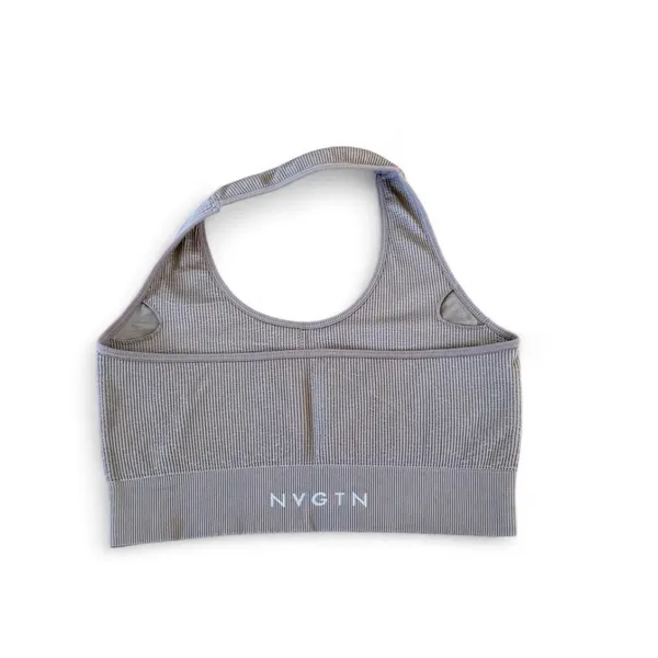 NVGTN Taupe Limitless Ribbed Seamless Halter Bra - Image 2