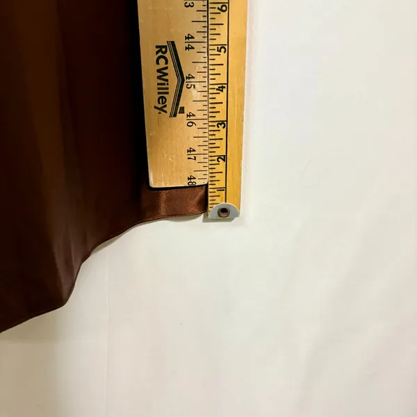 Miss Veil Satin Tea Length Dress Bow Detail Double V Neck Formal Brown Small NWT - Image 7