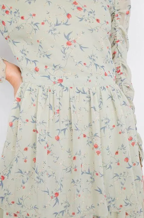 Everly Mint Floral Maxi Dress - Image 2