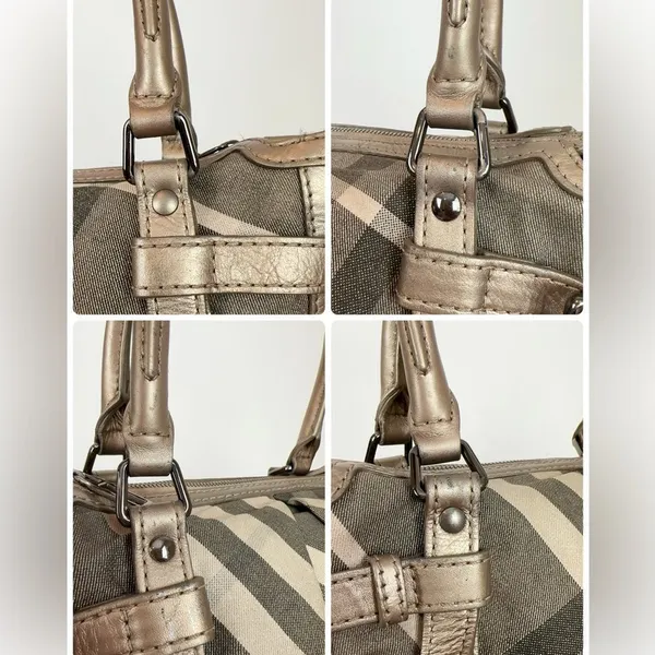 Pre-Owned Burberry Satchel Shimmer Nova‎ Check Canvas - Image 10