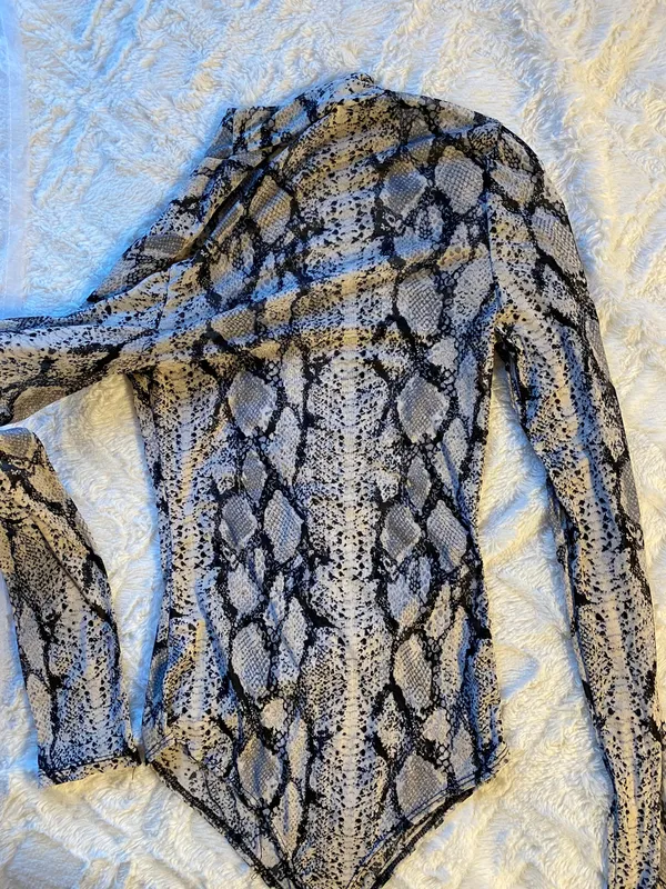 Mesh Long Sleeve Bodysuit Multiple - Image 2