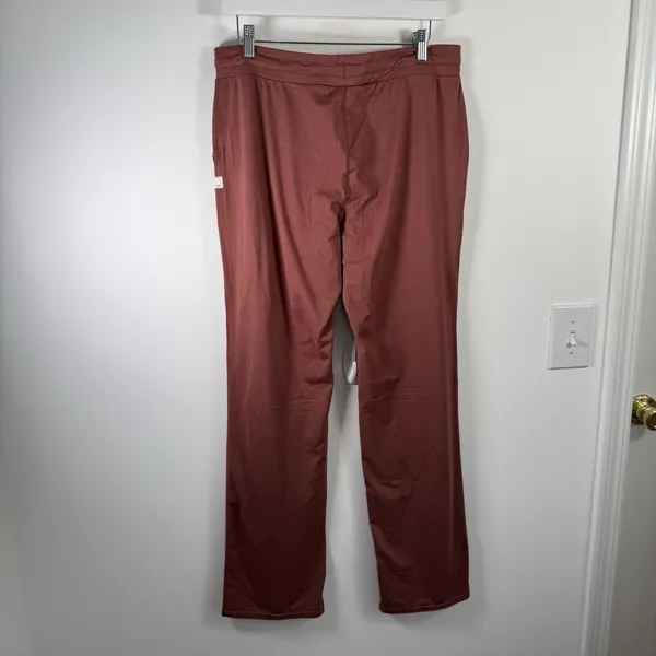 Vuori Halo Essential Wideleg Pants Rosewood Heather Travel Casual Womens Large - Image 4