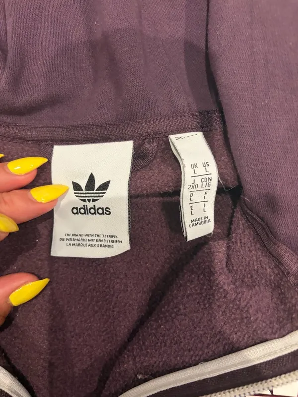 Adidas Women's Large Purple Zip Up Hoodie Sweatshirt - Image 5