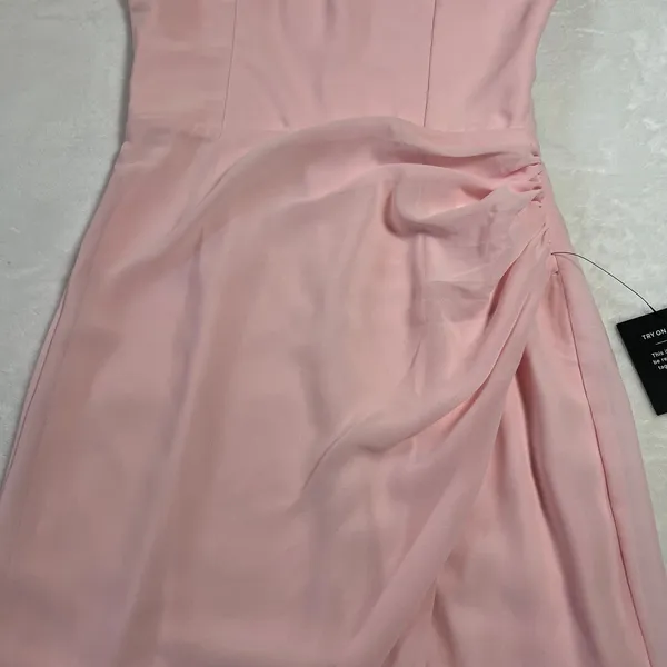 NEW Lulus Glamorous Disposition Light Pink Ruched Maxi Dress Size S Party Bridal - Image 8