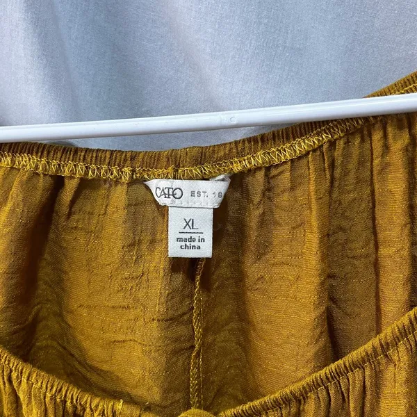 Cato Mustard Yellow Lightweight Blouse Shirt XL - Image 5