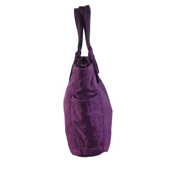 MARC By MARC JACOBS Workwear Quilted Signature Tote Bag Purple Nylon Travel EUC - Image 5