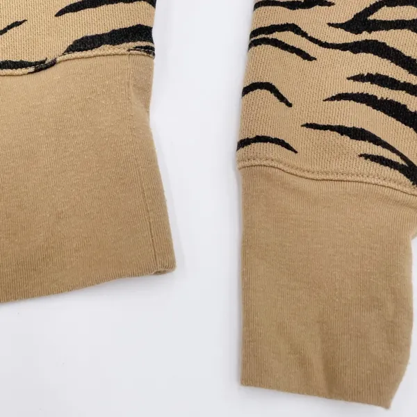 Madewell Crop Sweatshirt Size XS Tiger Stripe AF979 Long Sleeves Cropped Fit - Image 8