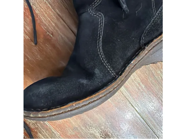 ⁠UGG Australia Y2K Surfcat 5158 Black Suede Side Lace Tall Shearling Boots Sz 5⁠ - Image 5