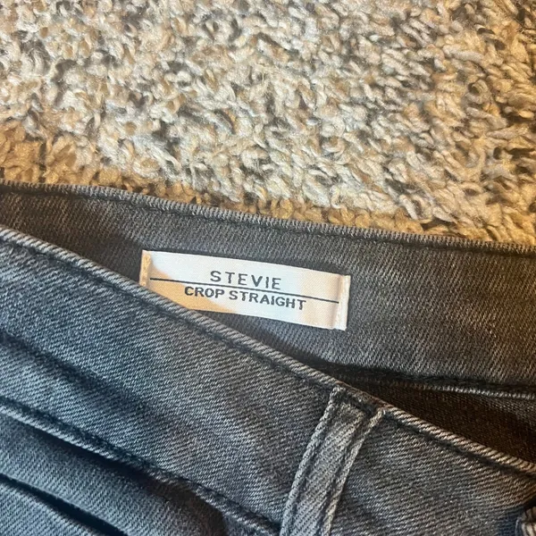VIGOSS Stevie Crop Straight Jeans Dark Wash‎ Distressed Flair Size 27 - Image 3