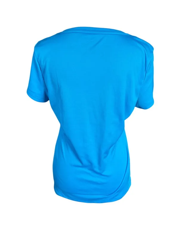 Sterling Performance women's blue short sleeve v-neck t-shirt size large - Image 4
