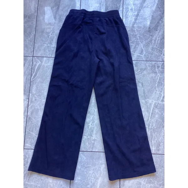 Halara NWOT Navy Blue Corduroy Wide Leg Pants High Rise Trousers Women Med Tall - Image 5