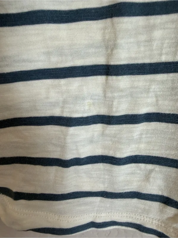 Veronica Beard Mason Baseball Tee Striped Ecru Slate XS $178 - Image 6