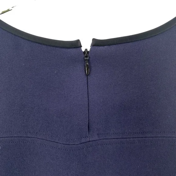 Wilfred Le Fou XS Scuba Shirt Dress Dark Blue Black Contrast Old Money‎ Preppy - Image 5