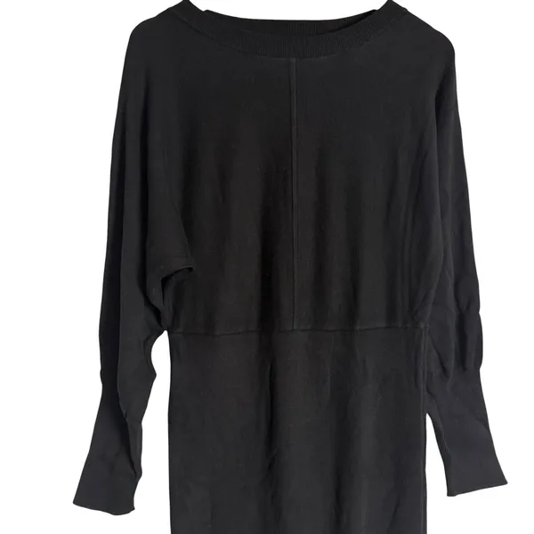 Ripe Sloane Black Knit Long Sleeve Crewneck Sweater Midi Dress Maternity Large - Image 9