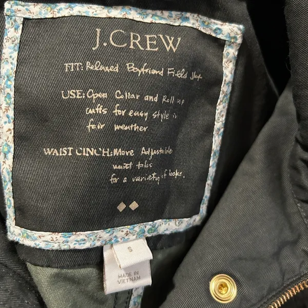 J.Crew Factory Relaxed Boyfriend Field Jacket Small Olive Green Cotton Utility - Image 6