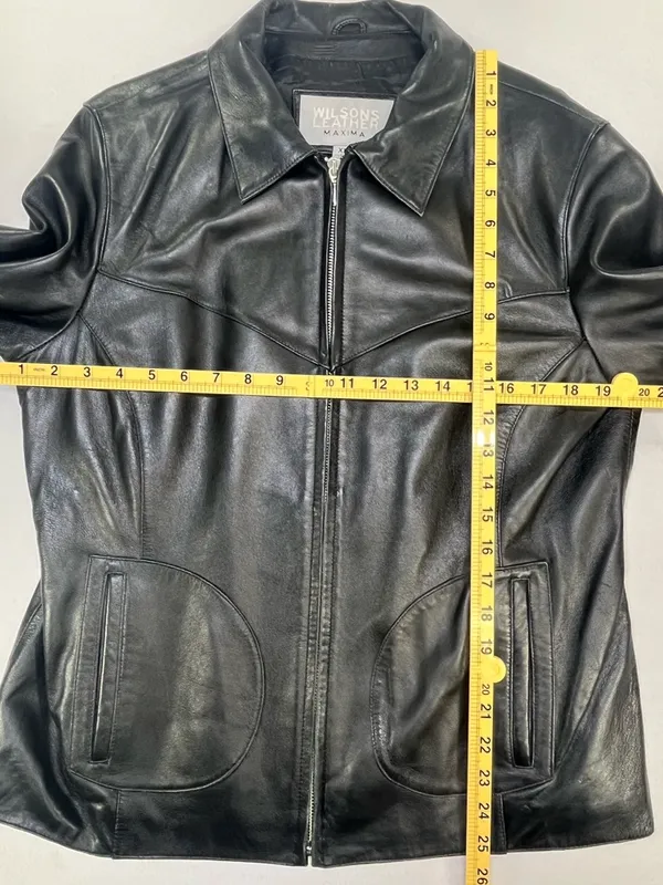 Wilson’s Leather Maxima Vintage Full Zip Weatern Yoke Women’s Leather Jacket XL - Image 8