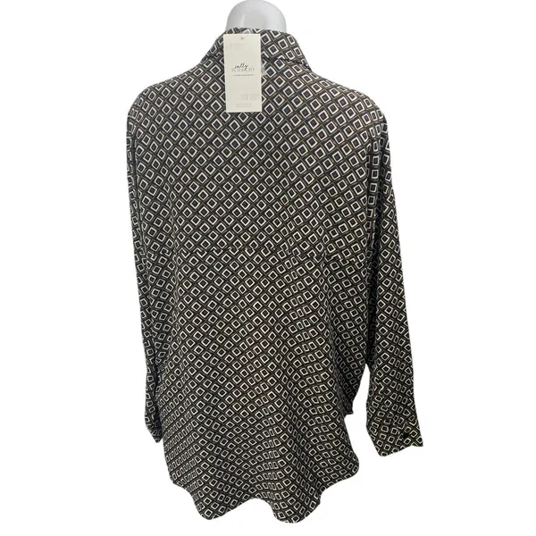 NEW 12th Tribe x TheSaltyBlonde Argyle Long Sleeve Button Up Shirt Top Size S - Image 2