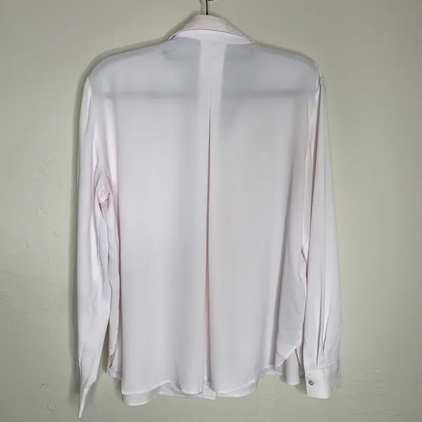 Mango Pale Pink Chiffon Blouse Sz 10 - Image 6