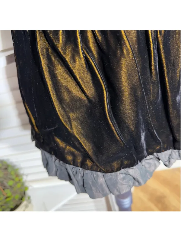 Vintage Victorian blouse crushed velvet brown Vamp whimsigoth cosplay Ren Fair - Image 9