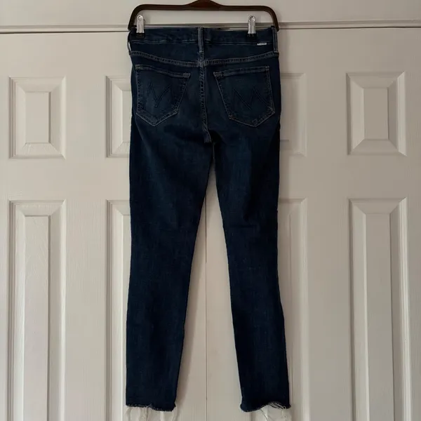 Mother Looker Ankle Fray Jeans Girl Crush‎ Dark Wash Skinny Denim 26 EUC - Image 2