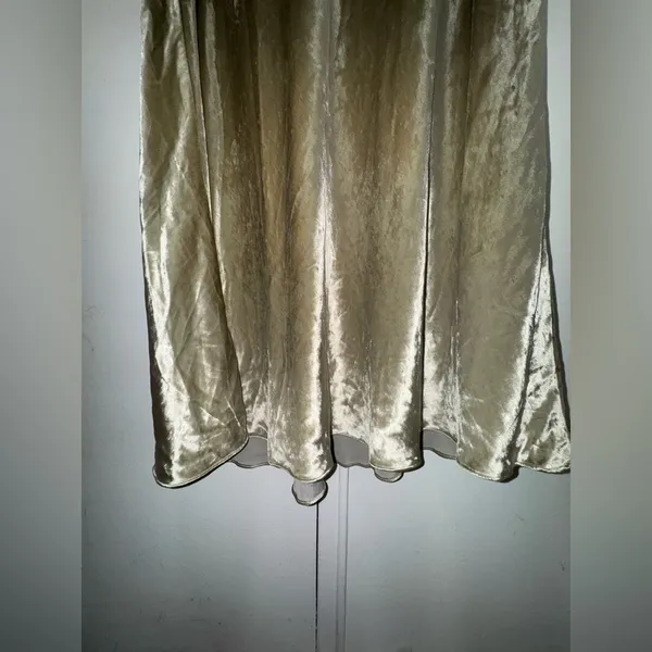 POLO RALPH LAUREN Flared Velvet Midi Skirt in desert slip style Sz 8 - Image 6