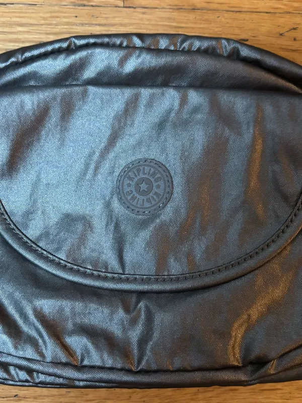 Kipling Silver Gray Stelma Preppy Travel Vacation Outdoor Crossbody Bag Medium - Image 2