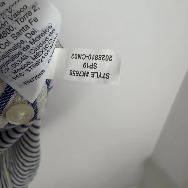 Madewell Central Shirt Dalton Stripe Blue Shirred Button Down Short Sleeve M - Image 8