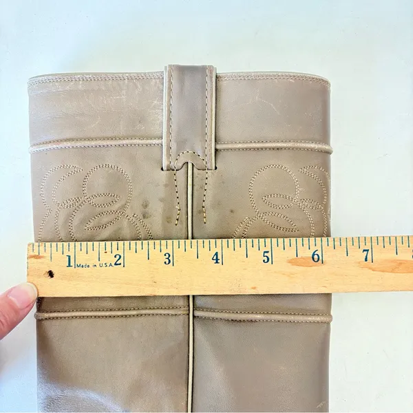 Justin Boots Tan Red Leather Western Cowgirl Knee High Pull On Womens Size 5.5 B - Image 13