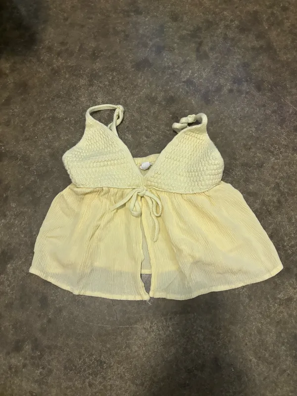 Garage Yellow Crochet Top - Image 2