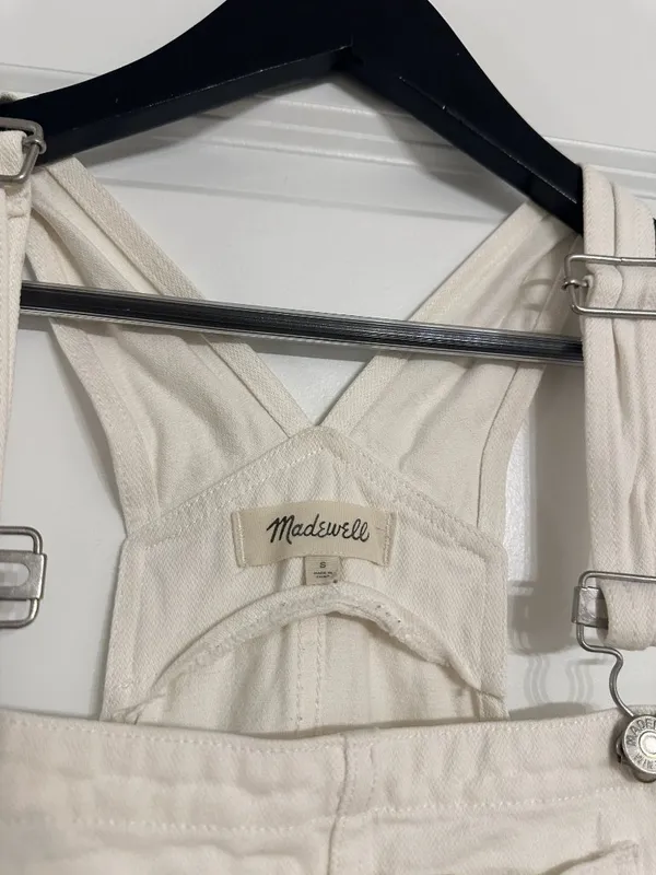 MADEWELL Straight-Leg Overalls in Tile White Size Small - Image 6