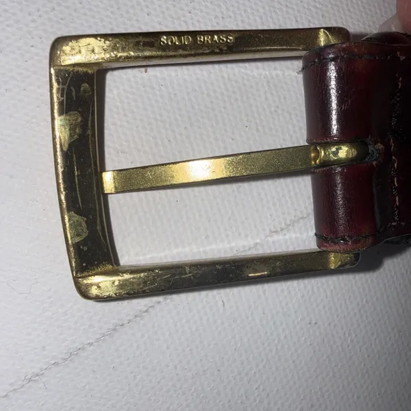 Vintage Y2K Brighton Womens 34 Brown Leather Gold Buckle Equestrian Western Belt - Image 9