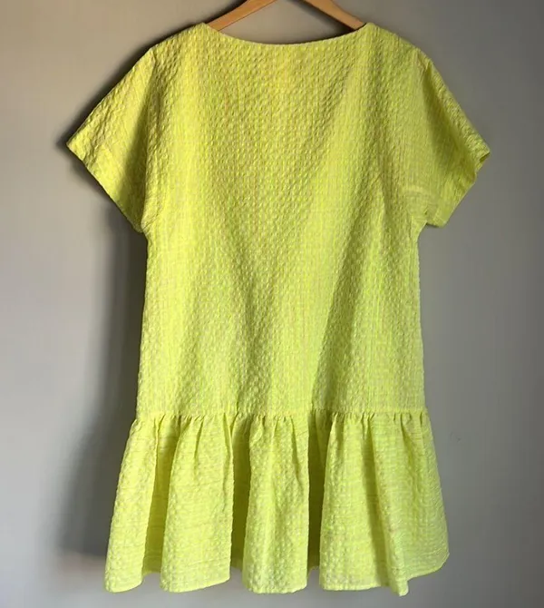 Anthropologie Corey Lynn Calter Yellow Mariah Textured Mini Dress Size Medium - Image 9