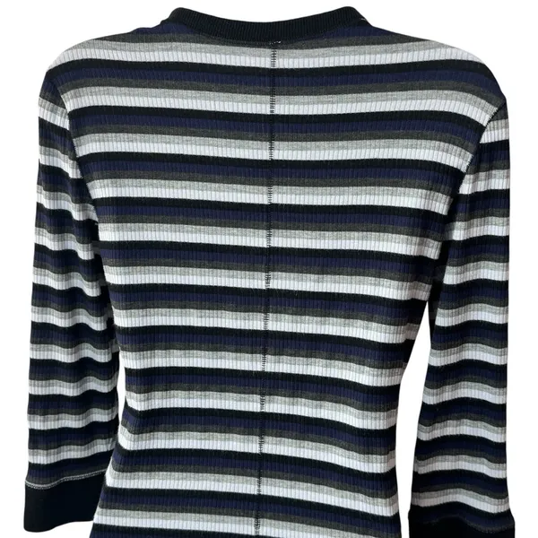 Intimately Free People Striped Ribbed Crew Top Preppy Goth Punk Academia M - Image 6