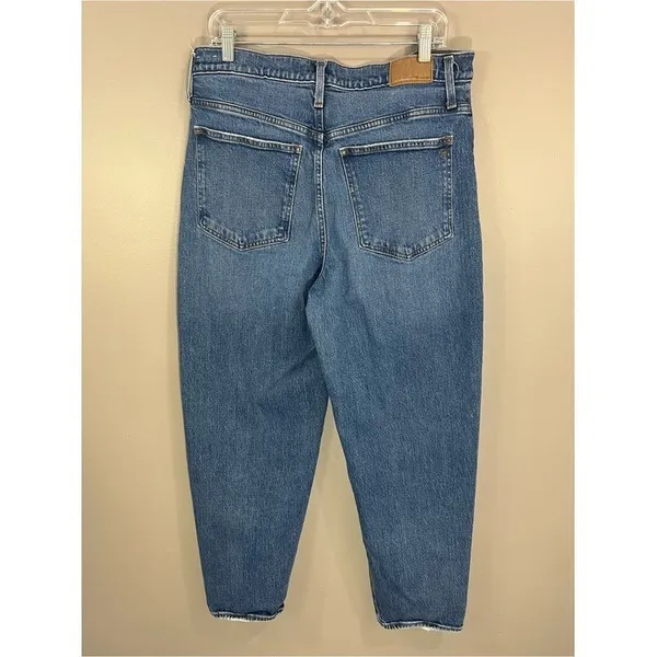 Madewell Balloon Jeans Women 31T Blue Great High Rise Tapered Leg Denim - Image 3