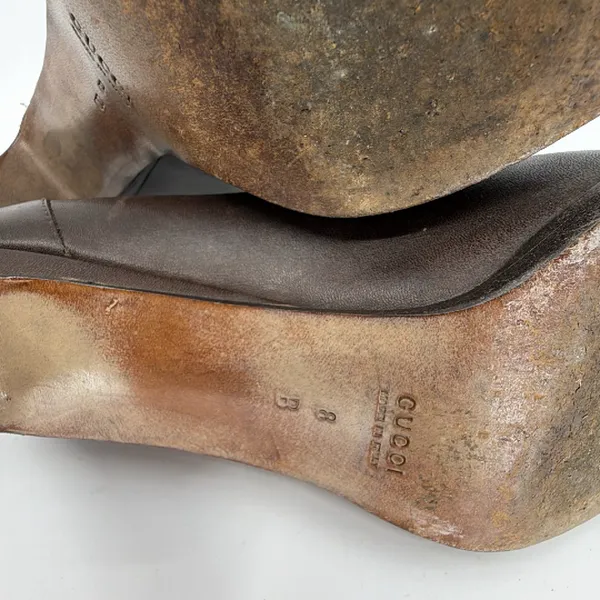Gucci Horsebit Brown Leather 8B Pump - Image 6