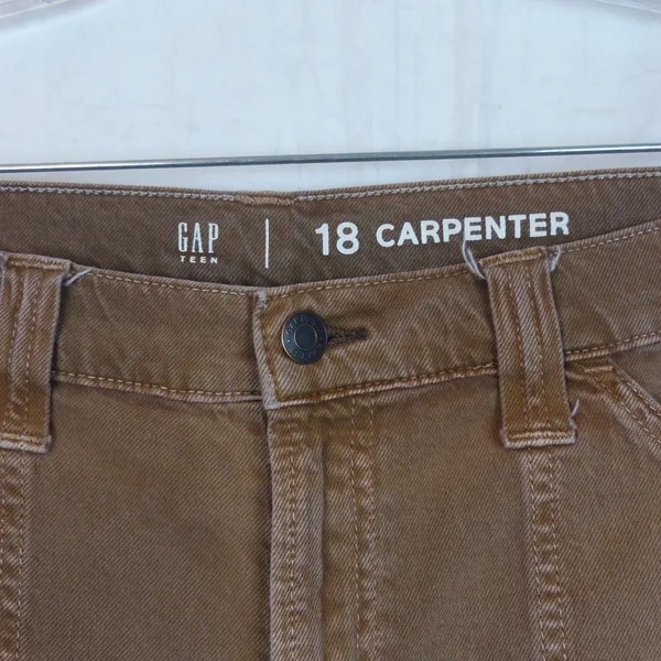 GAP Carpenter Jeans Womens 29x29 Brown High Rise Straight Wide Leg Utility - Image 5